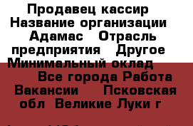 Продавец-кассир › Название организации ­ Адамас › Отрасль предприятия ­ Другое › Минимальный оклад ­ 26 500 - Все города Работа » Вакансии   . Псковская обл.,Великие Луки г.